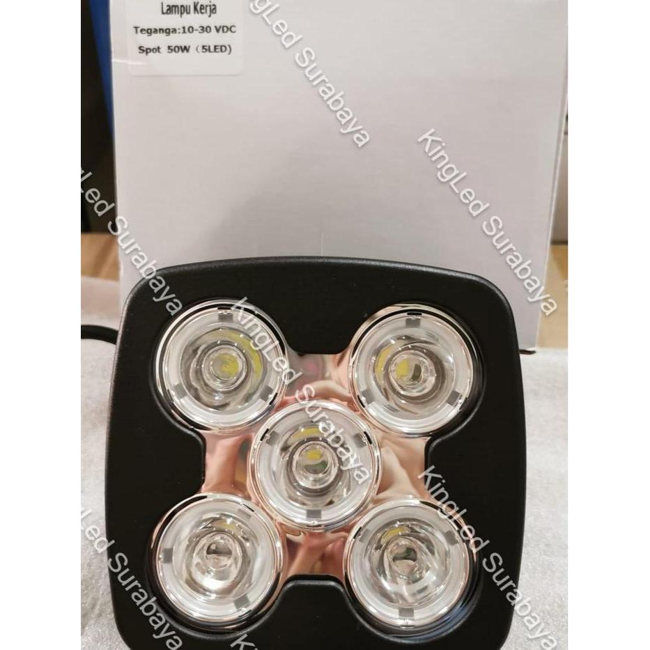 Work Lamp Off Road 50W Cree 5 Led Lampu Kerja Putih 10-30V 50 Watt