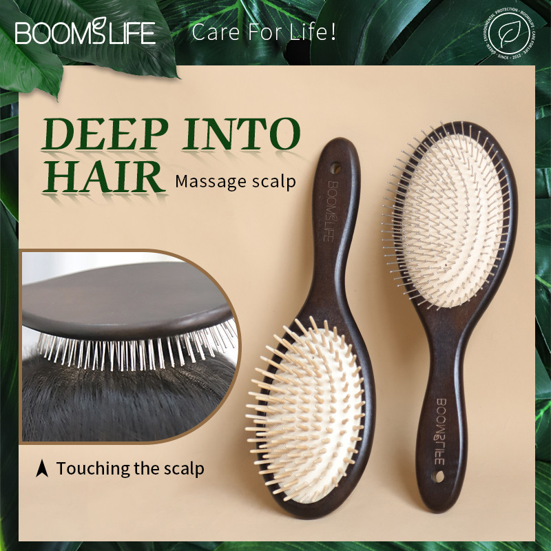 Detangling Hair Brush Women Massage Wooden Comb HairBrush Cushion Prevent Hair Loss Scalp Brush Hair