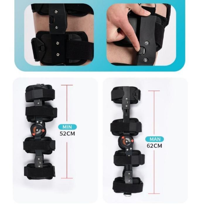Hinged Knee Brace Knee Brace Post Op Adjustable Knee Brace Alat Penopang Alat Lutut Sakit