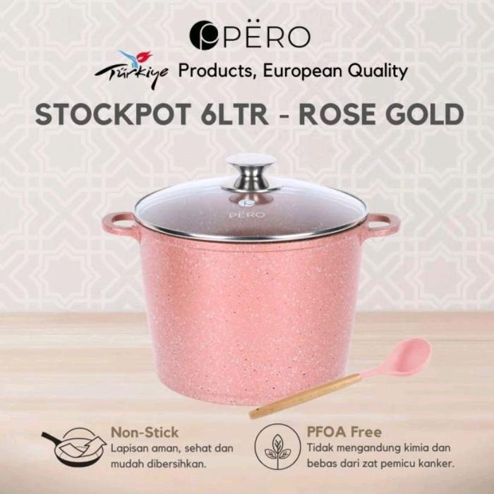 PeroStockPot Panci GentongGranite24CmWithGlassLid