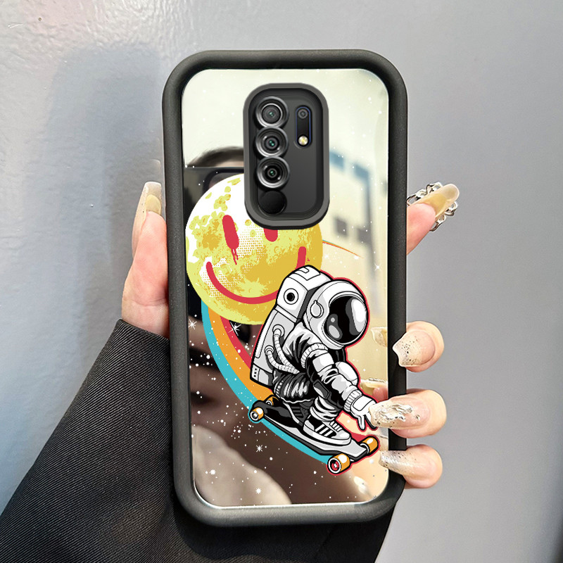 Casing Hp Untuk Xiaomi Redmi 9 Redmi 9 Prime 8 6A 5 Plus POCO M2 Case astronot NASA Kesing cermin Ka