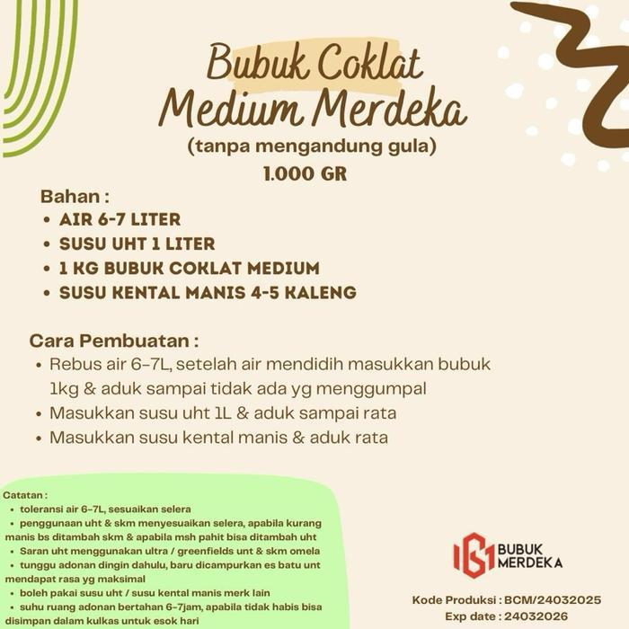 BUBUK COKLAT MEDIUM MERDEKA (1000GR)