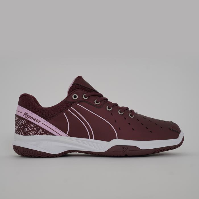 Flypower New Plaosan 09 Sepatu Olahraga Badminton Bordeaux Soft Pink Cocok Buat Pemula &