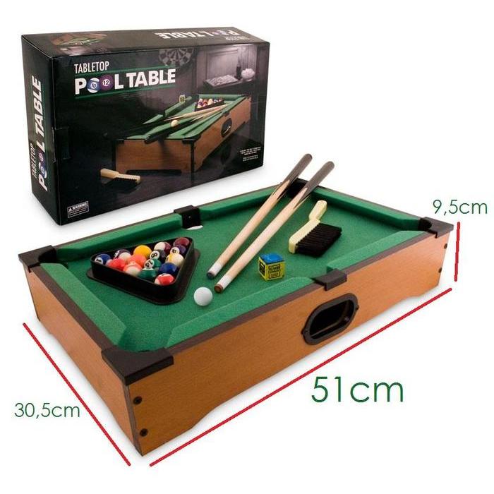 Mini Billiard Pool Table - Mainan Billiard Kayu Asli