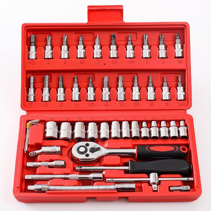 Socket Wrench Set 46pcs Socket Wrench Full Set Complete Repair Tools Multifunctional Workshop Wrench