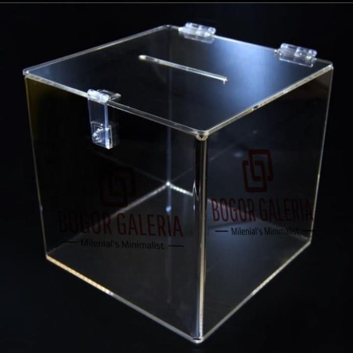 Kotak Amal Akrilik / Kotak undian /Kotak Saran Akrilik P30xL30xT30 3mm