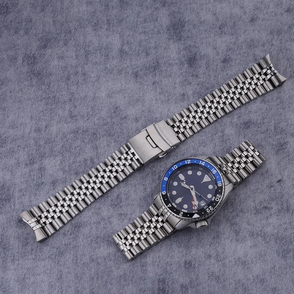 Carlywet 22mm Jubilee Strap for Seiko 5 Sports SSK001 003 005 SSK027 033 035 036 GMT Solid