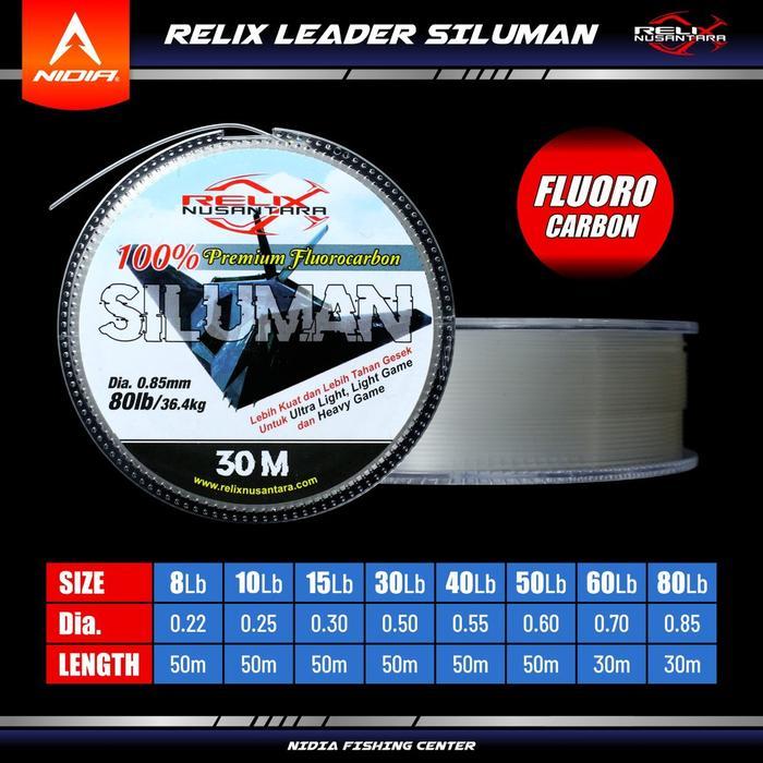 Senar Pancing Leader Fluorocarbon Relix Nusantara Siluman