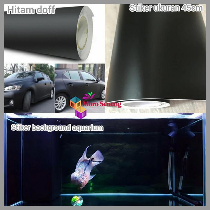 "New" Stiker Hitam Doff 45cm x 50cm Vinyl Matt Cocok untuk Wrapping dan Background Aquarium Best