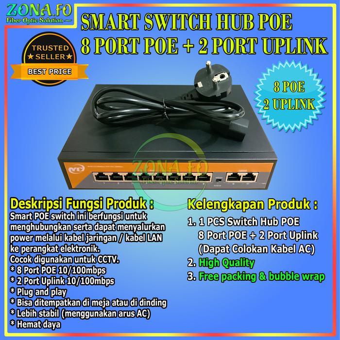 Switch Hub Poe 8+2 Port Uplink Switch Poe 8 Port + 2 Port Uplink