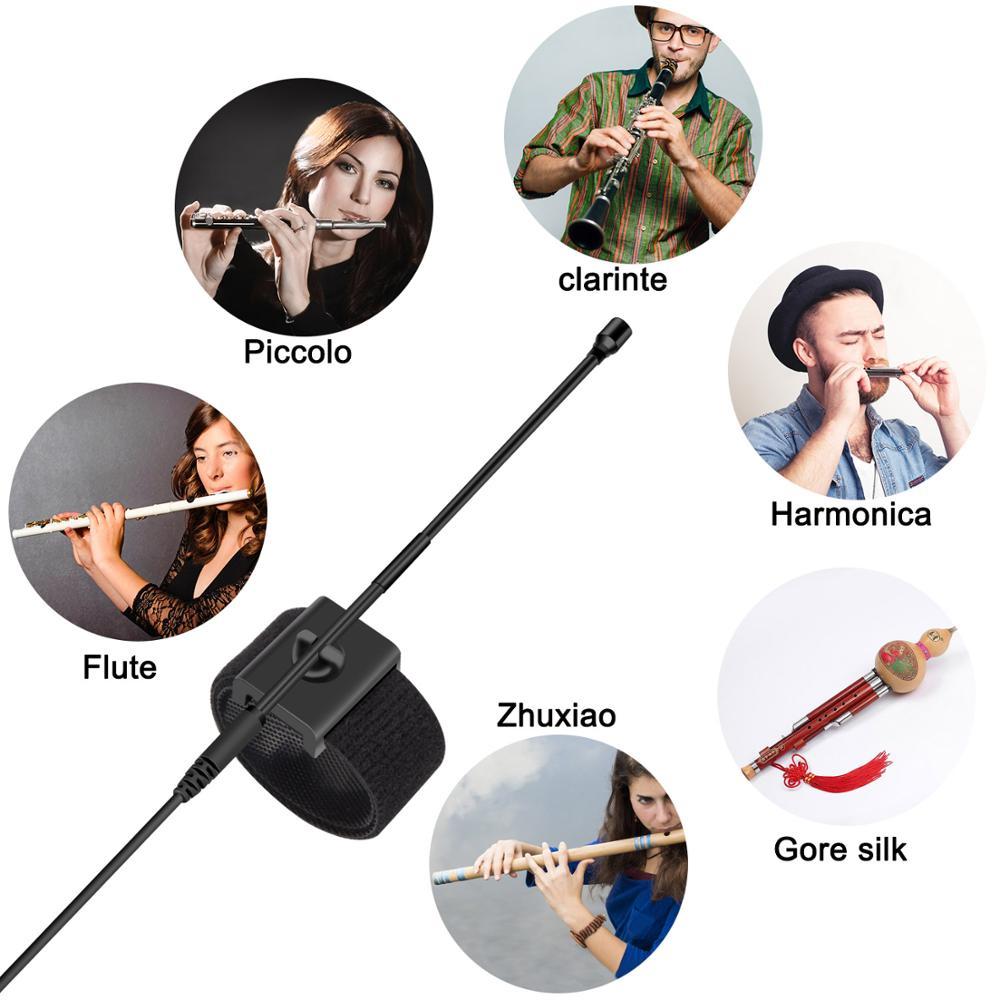 KIMAFUN CX900 Flute Microphone Collar Pickup Microphone Wired Instrument Clip on Lapel Microphone