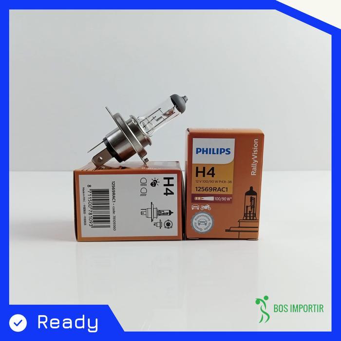 "New" Bohlam Philips Lampu Headlamp Mobil H4 100/90 W 12v