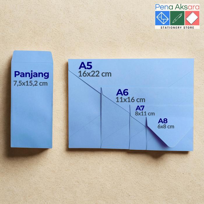 Isi 50 Amplop Warna Aesthetic A5 A6 A7 A8 untuk Amplop Undangan Souvenir Angpao Kondangan Amplop