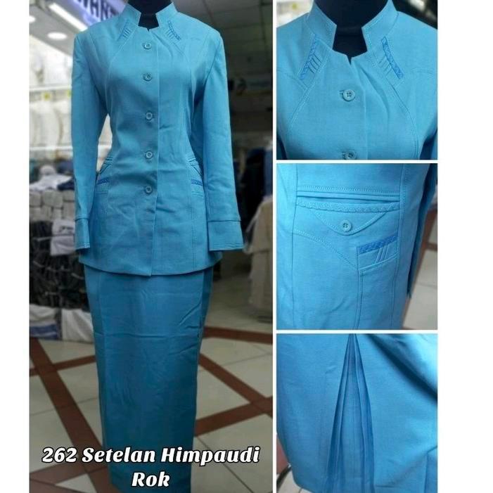 DISKON Seragam Biru Himpaudi TK Stelan Rok dan Celana- Blazer Biru Paud-Baju Dinas Guru TK,