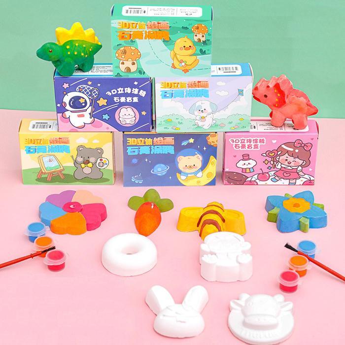 DIY 1 Set Mainan Edukasi Anak Gypsum Painting 3D / Gypsum Mewarnai 3D Mini Kit