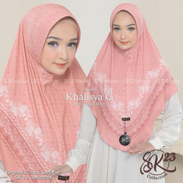 Sk 23 Collection Jilbab Instan Khalisya G Xl Motif Sublim Terbaru Hijab Bergo Daily Ped Antem Muslim