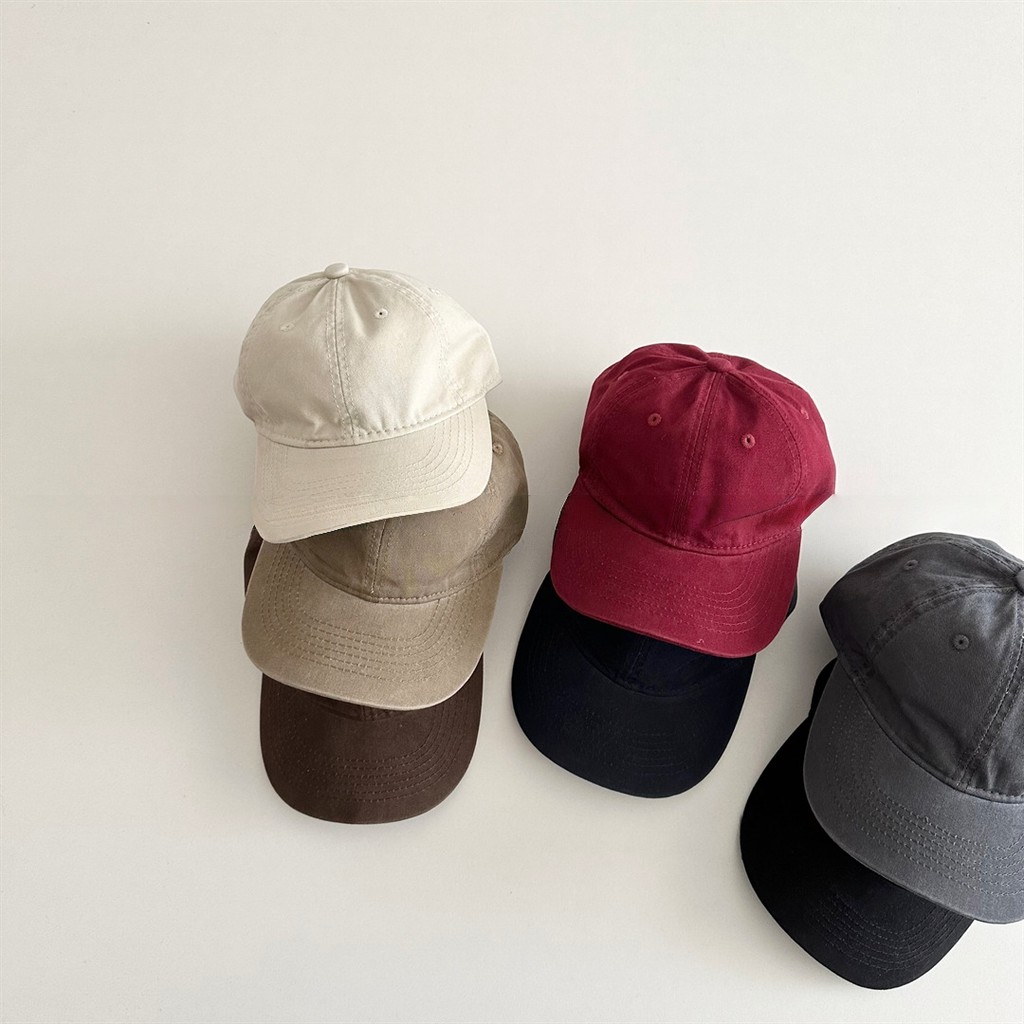 2026 3-7Y Childrens Hat Solid Color Soft Brim Girls Baseball Cap Outdoor Boys Sun Hat