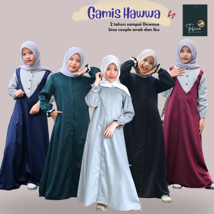 TABINA BAJU GAMIS ANAK REMAJA DAN DEWASA SERI HAWWA DAN HANNA BAHAN KATUN TOYOBO MIX KATUN OXFORD