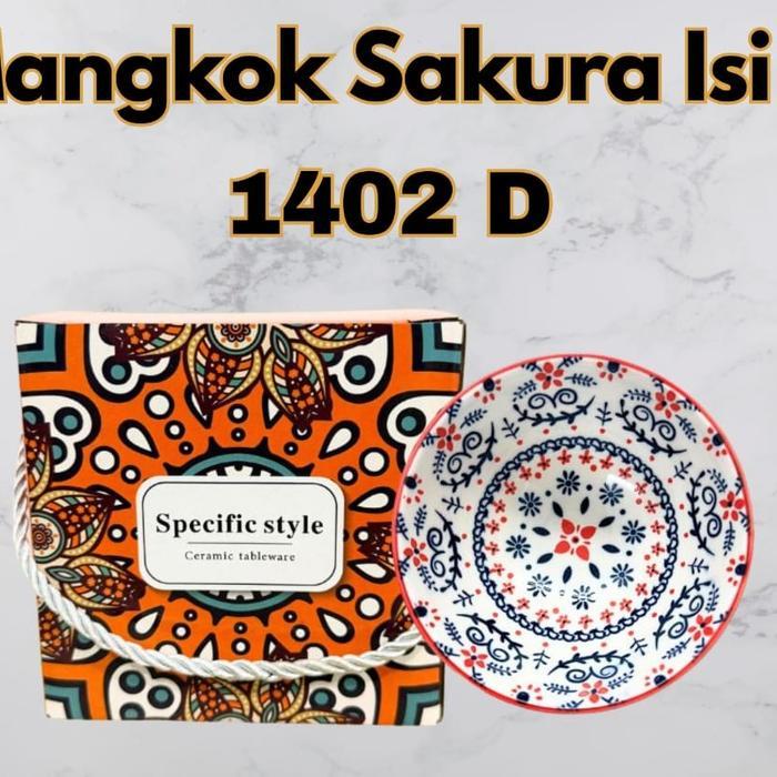 MANGKOK SAKURA ISI 1 JEPANG BOWL MANGKOK MOTIF / HAMPERS MANGKOK KERAMIK / SOUVENIR MANGKOK ELEGANT