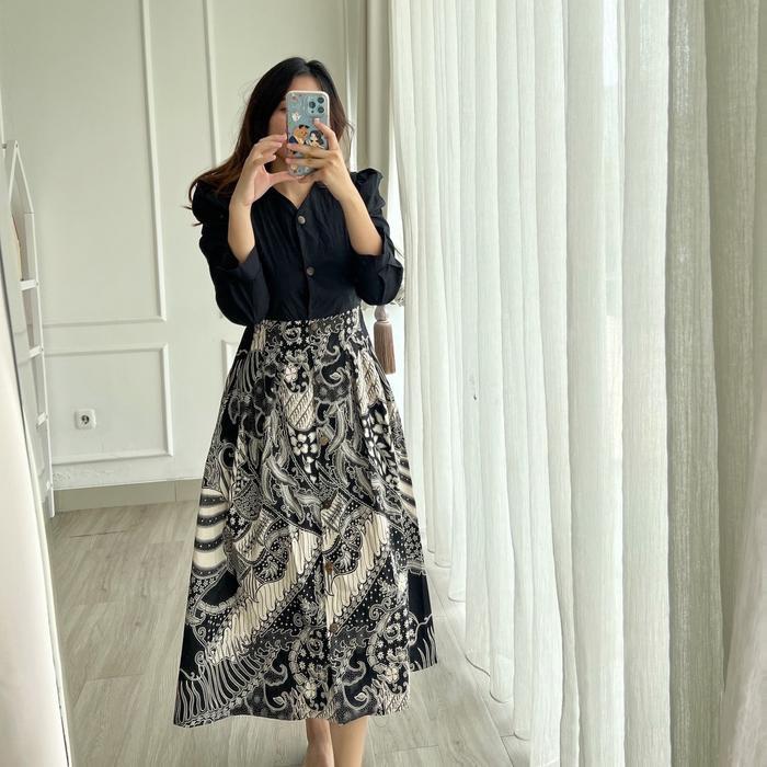HERFIT dress batik kombi panjang Slim-fitting