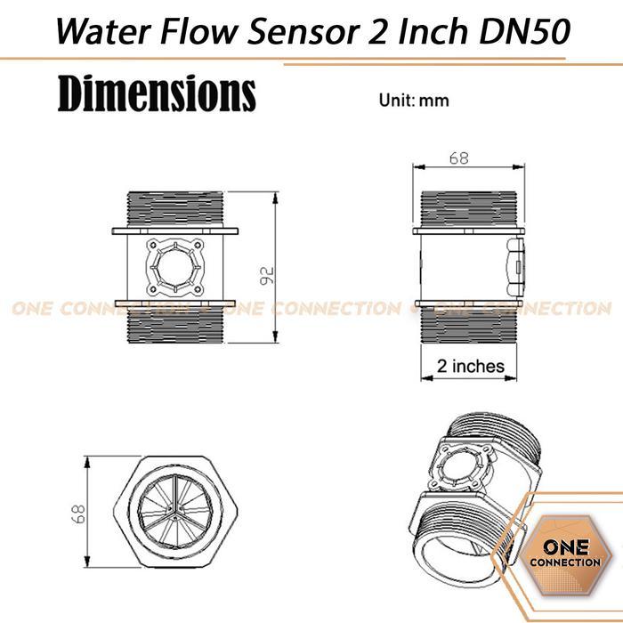 Water Flow Sensor 2 Inchi DN50 Sensor Debit Air Sea Brand