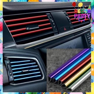 DP List Ventilasi AC Mobil Trim Strip 10Pcs Kisi-kisi Trim Ventilasi AC Mobil Bentuk U 10 Pcs Univer