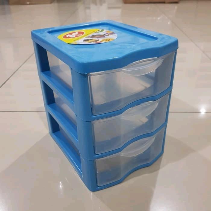 Laci Mini Container Plastik Susun 3 Serbaguna