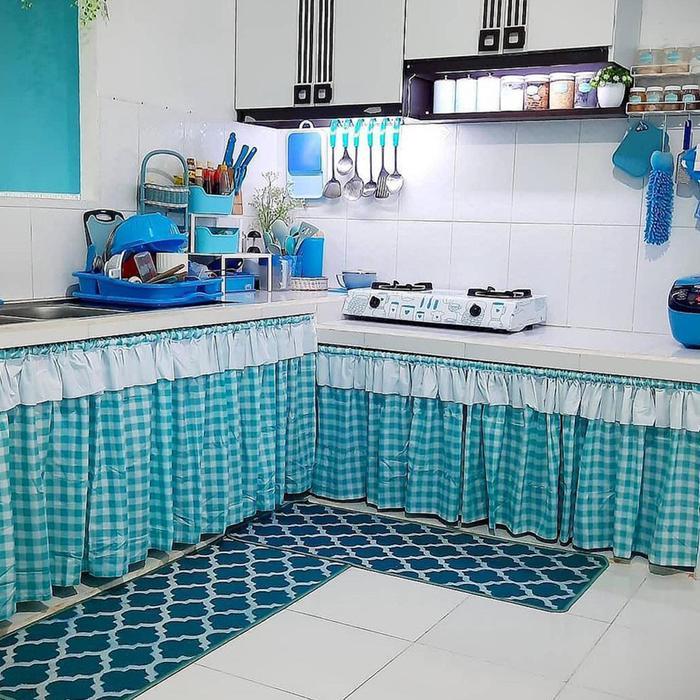 GORDEN HORDENG KORDEN KOLONG DAPUR BAWAH MEJA KOMPOR Kain Katun Aneka Motif Bunga Batik