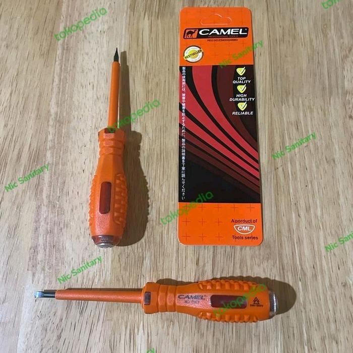 "New" Obeng Tespen listrik jumbo camel orange obeng test pen bagus CAMEL