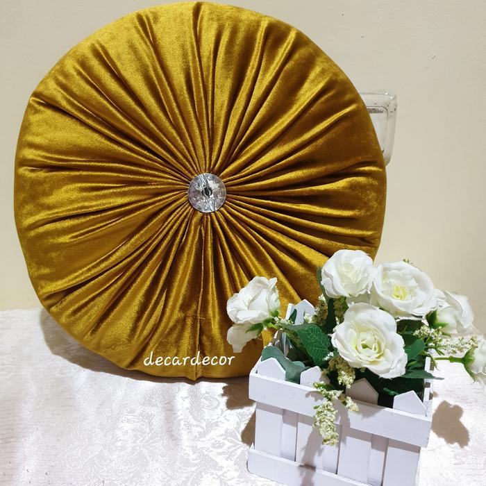 bantal bulat mewah beludru - bantal mewah - bantal sofa - bantal kursi