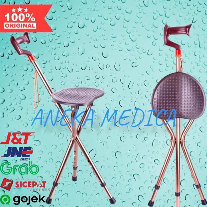 Tongkat Duduk Orang Tua Kursi Lipat