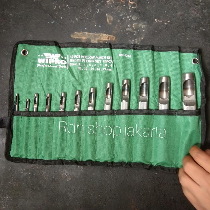 Alat Plong Set Pembolong Gasket Kulit Plong Set - Wipro 12 Pcs