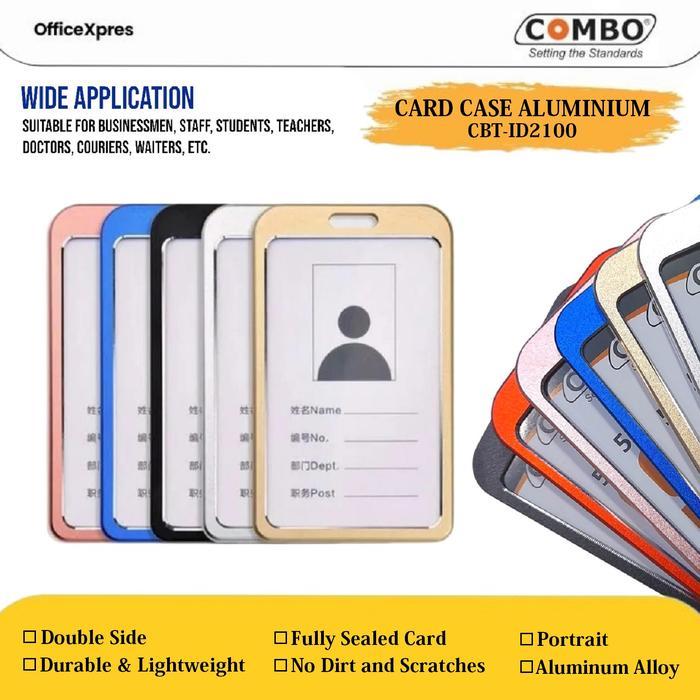 (100 Pcs) Card Case Alumunium / Card Holder Aluminium / Name Tag Id Card Metal Aluminium