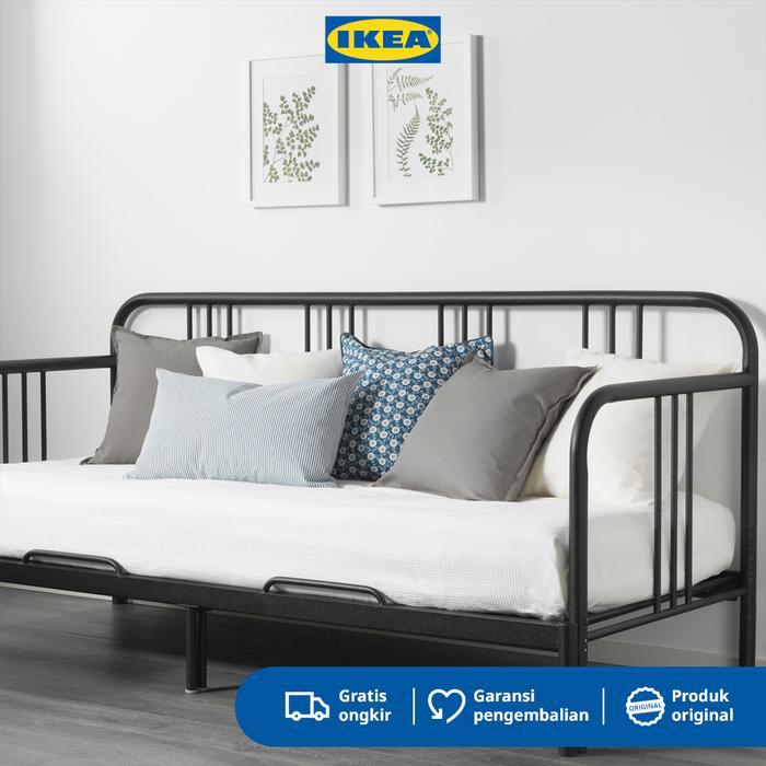 IKEA FYRESDAL Rangka Dipan 80x200 cm Hitam Bahan Baja Furniture Kasur