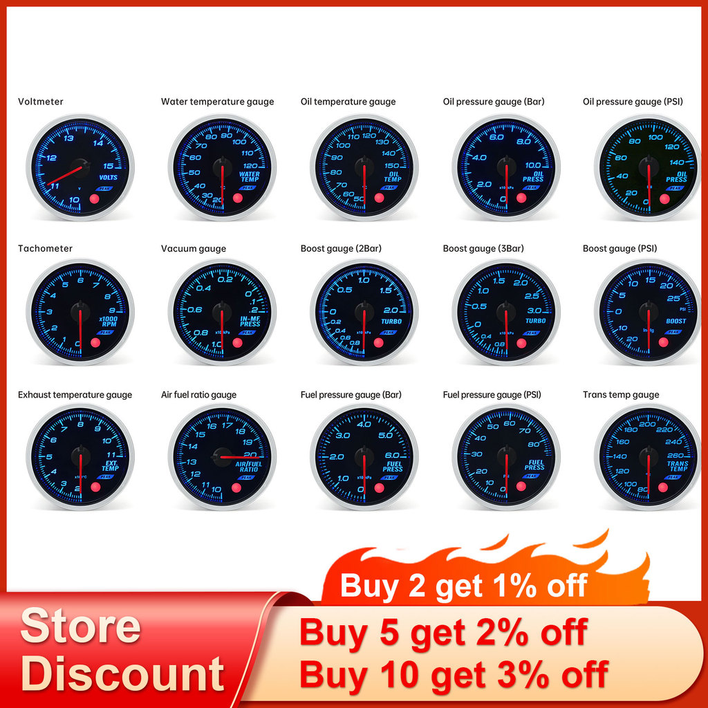 AUTO TURBO BOOST GAUGE 2 INCH 52MM SMOKE LENS 3BAR 2BAR PSI TURBO GAUGE CAR TURBO BOOST METER +