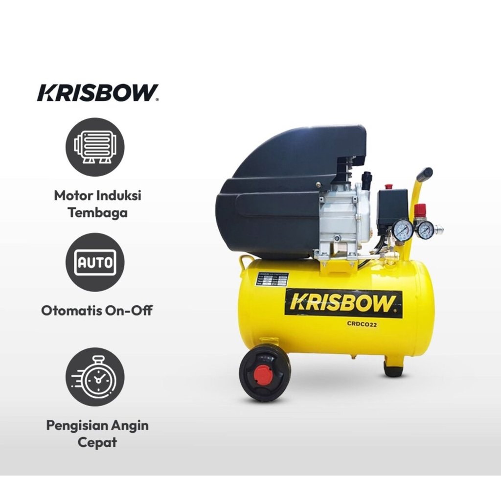 Krisbow Kompresor Angin 2Hp 24 Liter 8 Bar