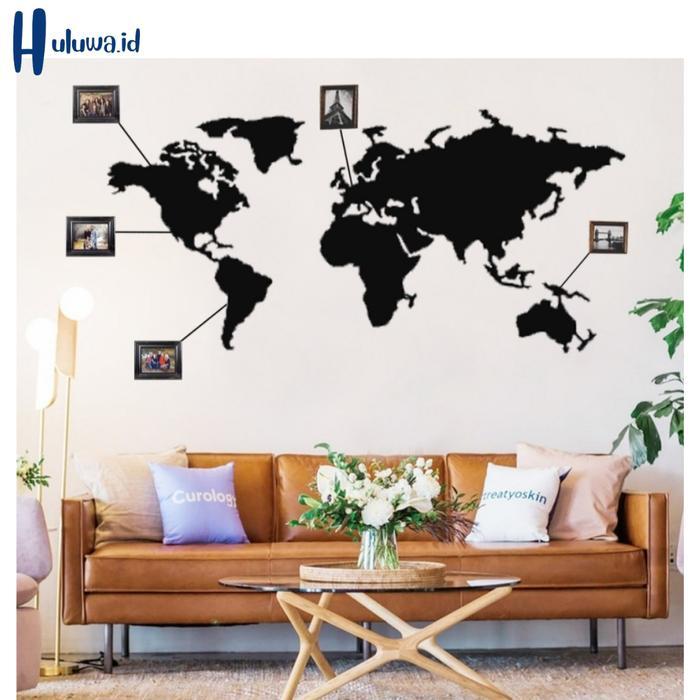 Hiasan Dinding Peta Dunia Metal / Wall Metal Decor / Peta Dunia Besi