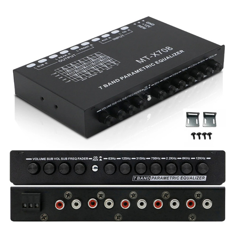 High quality car equalizer multifunctional car audio equalizer tuning cross amplifier parameter