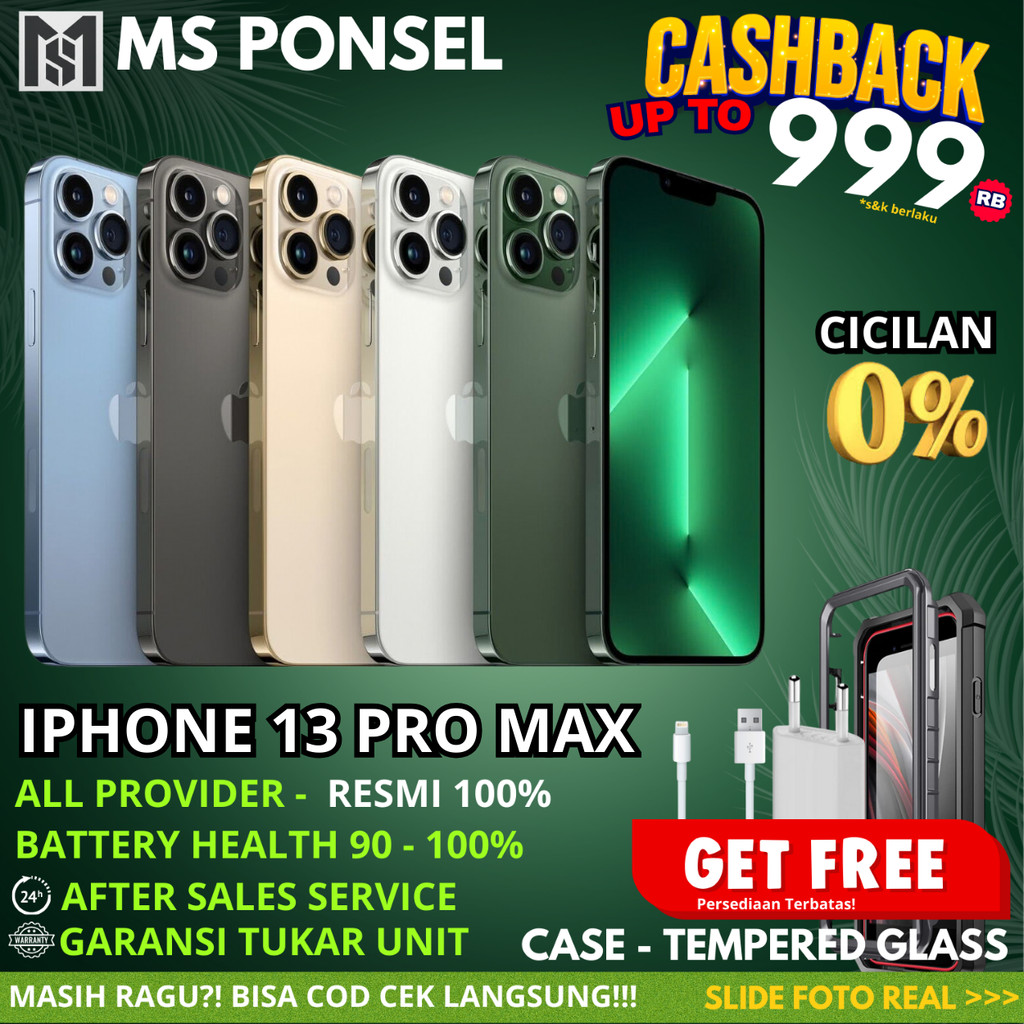 iPhone 13 Pro Max 1TB 512GB 256GB 128GB Second Original Resmi Fullset