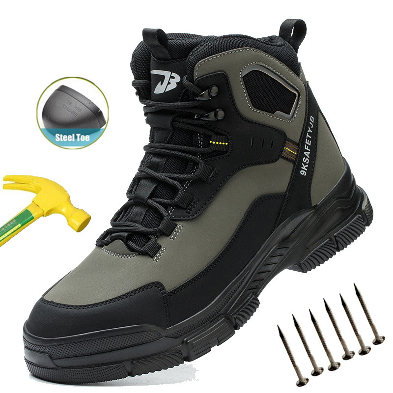 Man Safety Shoes Puncture-Proof Work Sneaker Waterproof Work Shoes Steel Toe Shoes Safety Boots