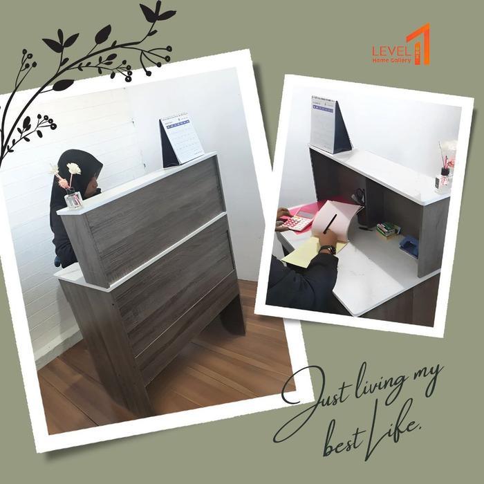 Alabama Meja Kasir 80 X 40 Meja Resepsionis Meja Kantor Minimalis Estetik Multifungsi Dengan Drawer