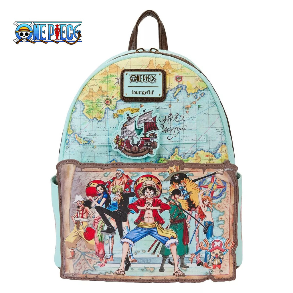 Loungefly Backpack Anime Figure Luffy Zoro Gang Karte -Rucksack Funko Loungefly Backpack Cosplay