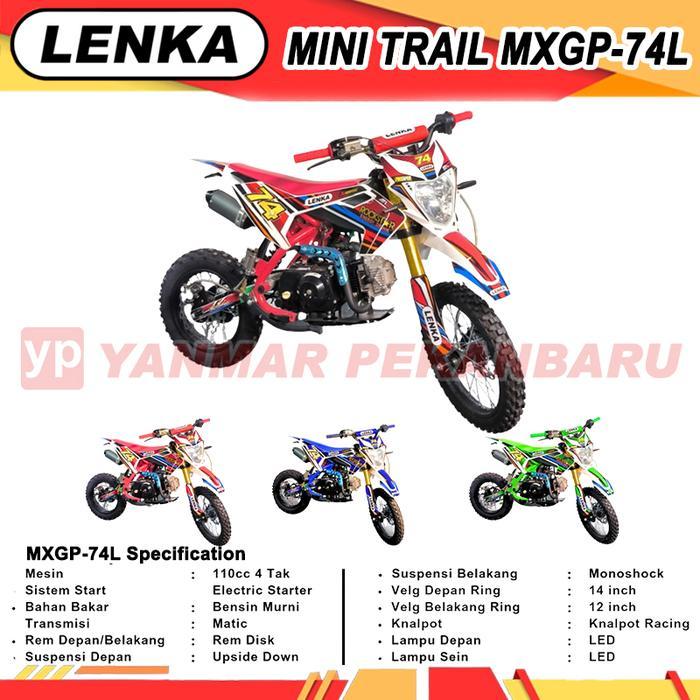 Motor Cross Mini Trail 110cc 4 Tak LENKA MXGP-74L - Merah