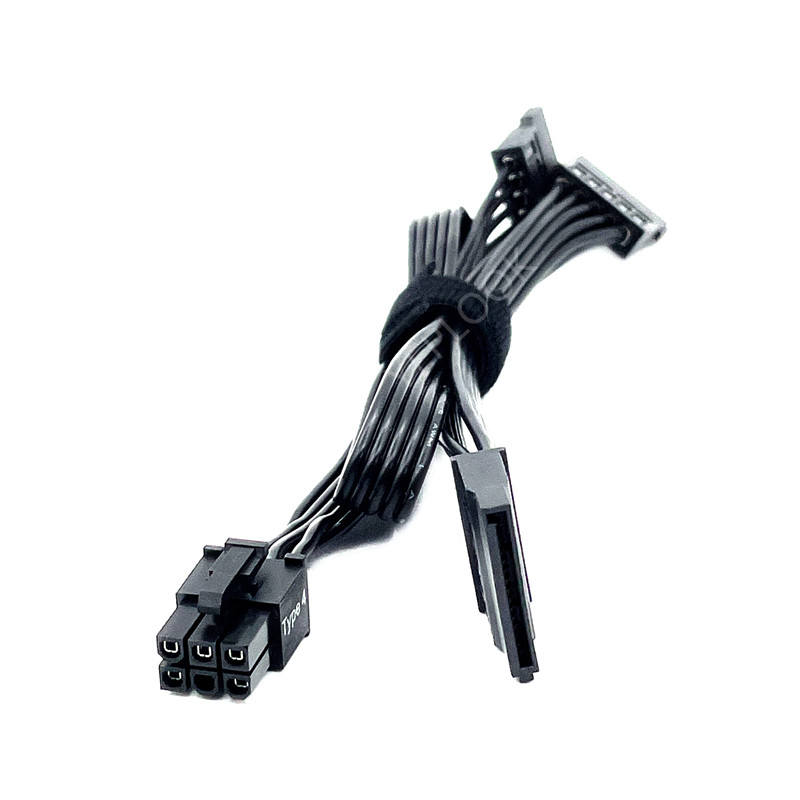 6Pin to 3x SATA Straight, SSD HDD Power Cable for Corsair RM1000, RM850, RM750, RM650, RM550 RM4500