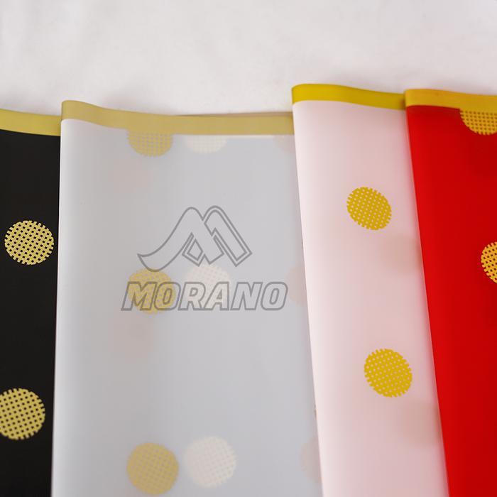 [5 PCS] Flower Wrapping Motif Polkadot Emas Cellophane Paper Waterproof Kertas Buket Bunga Kertas