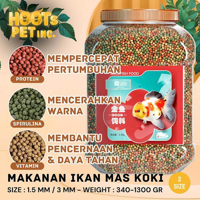 PELET PREMIUM IKAN MAS KOKI - PAKAN PREMIUM IKAN MAS KOKI 1.5MM & 3MM