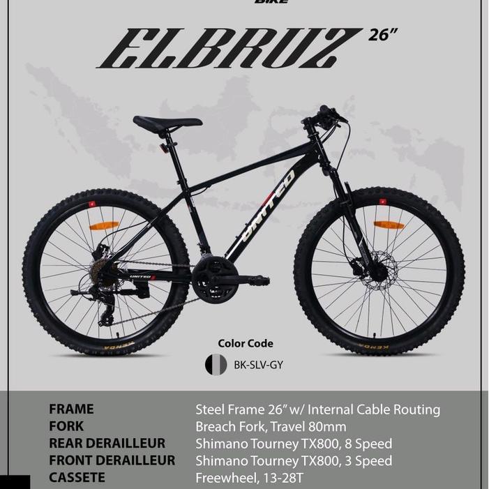 Hot Sale Mtb Sepeda Gunung United 24 26 Elbruz Rem Hidrolik