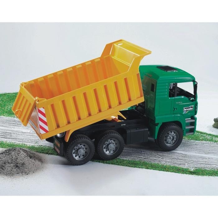 Bruder Toys 2765 MAN TGA Tip Up Truck - Mainan Anak Truk Asli Ban Plastik