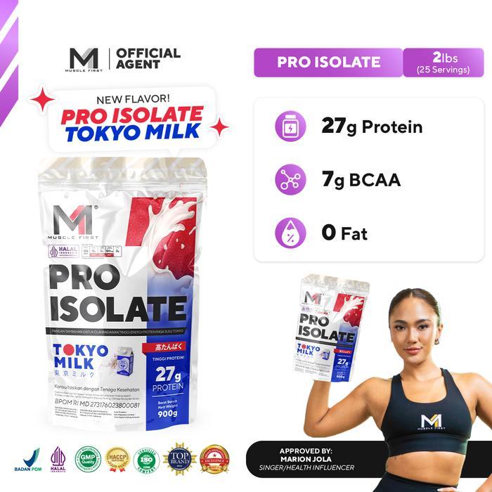 ASLI MUSCLE FIRST Pro Isolate 2lbs 900gr Susu Whey Protein Suplemen Fitness Musclefirst M1 BPOM