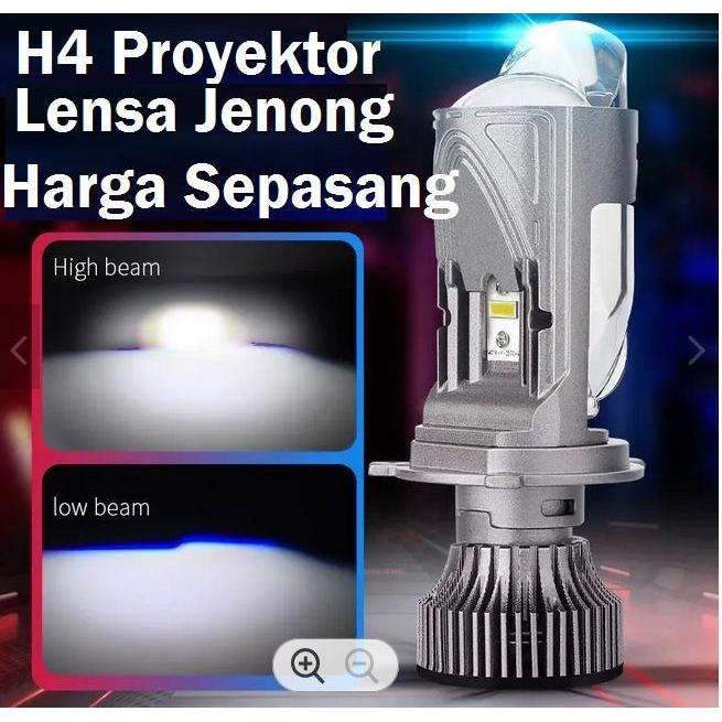 Lampu Led H4 Proyektor Hyperboloid Biled Mobil V9 Projie Mini Lens